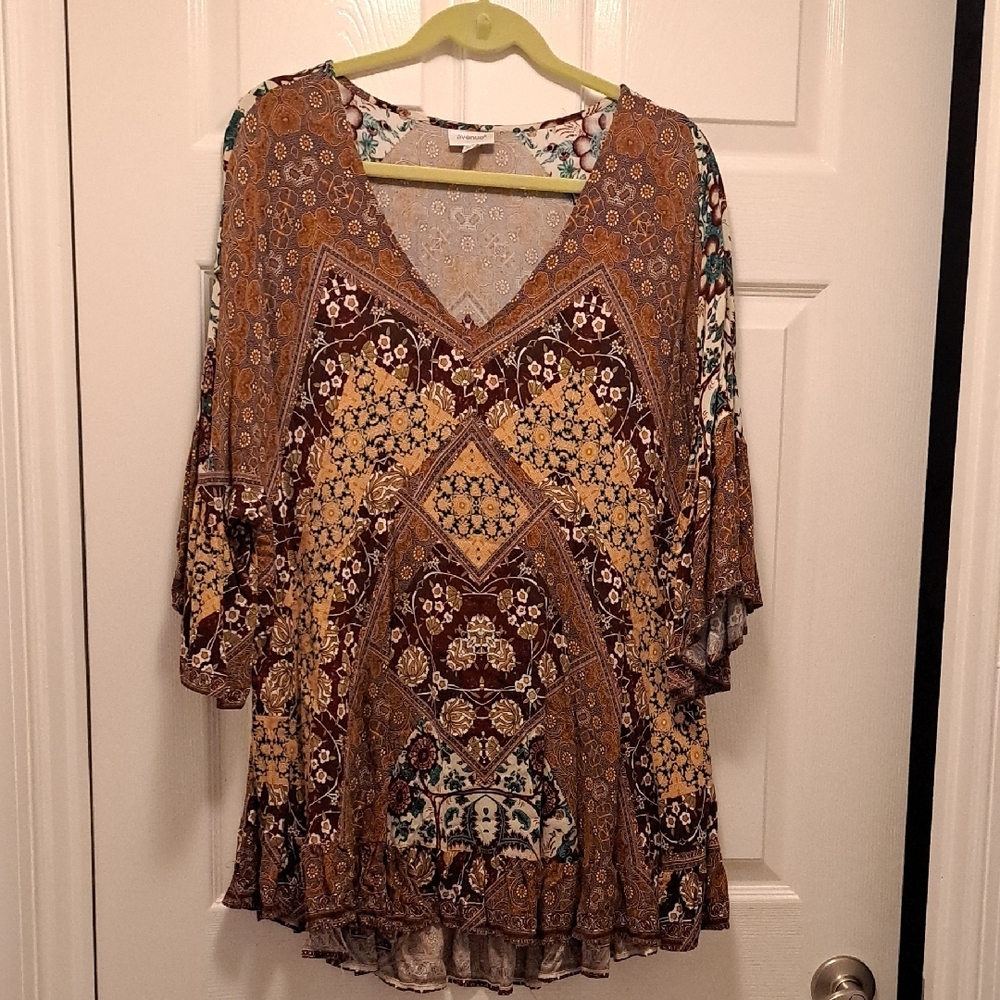 Bohemian Floral V-Neck Top